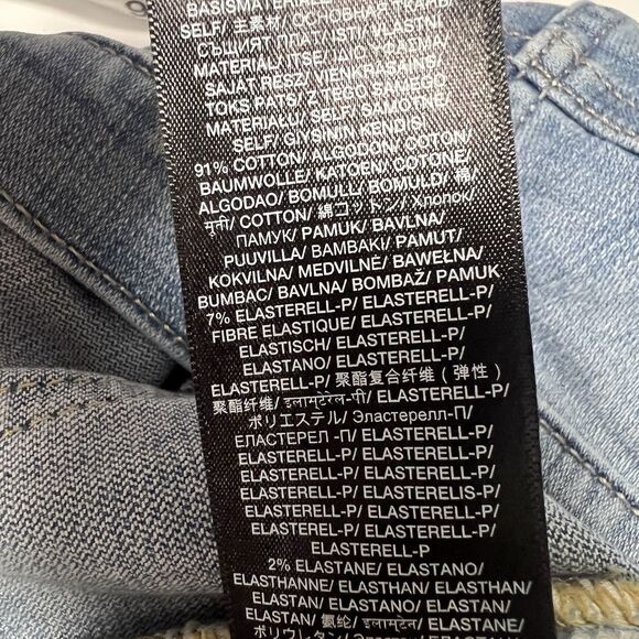 7 For All Mankind High Rise Dojo Flare Jean Light Wash Denim Raw Hem Women’s 28 - Picture 9 of 11